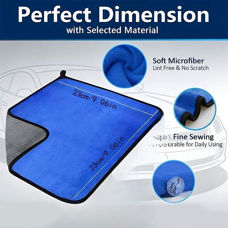 Set of 8 Ultra-Fine Microfiber Car Wash Towels, Soft And Quick-Drying, for Cleaning Windows And Mirrors, Double-Layer Household Cleaning Cloths