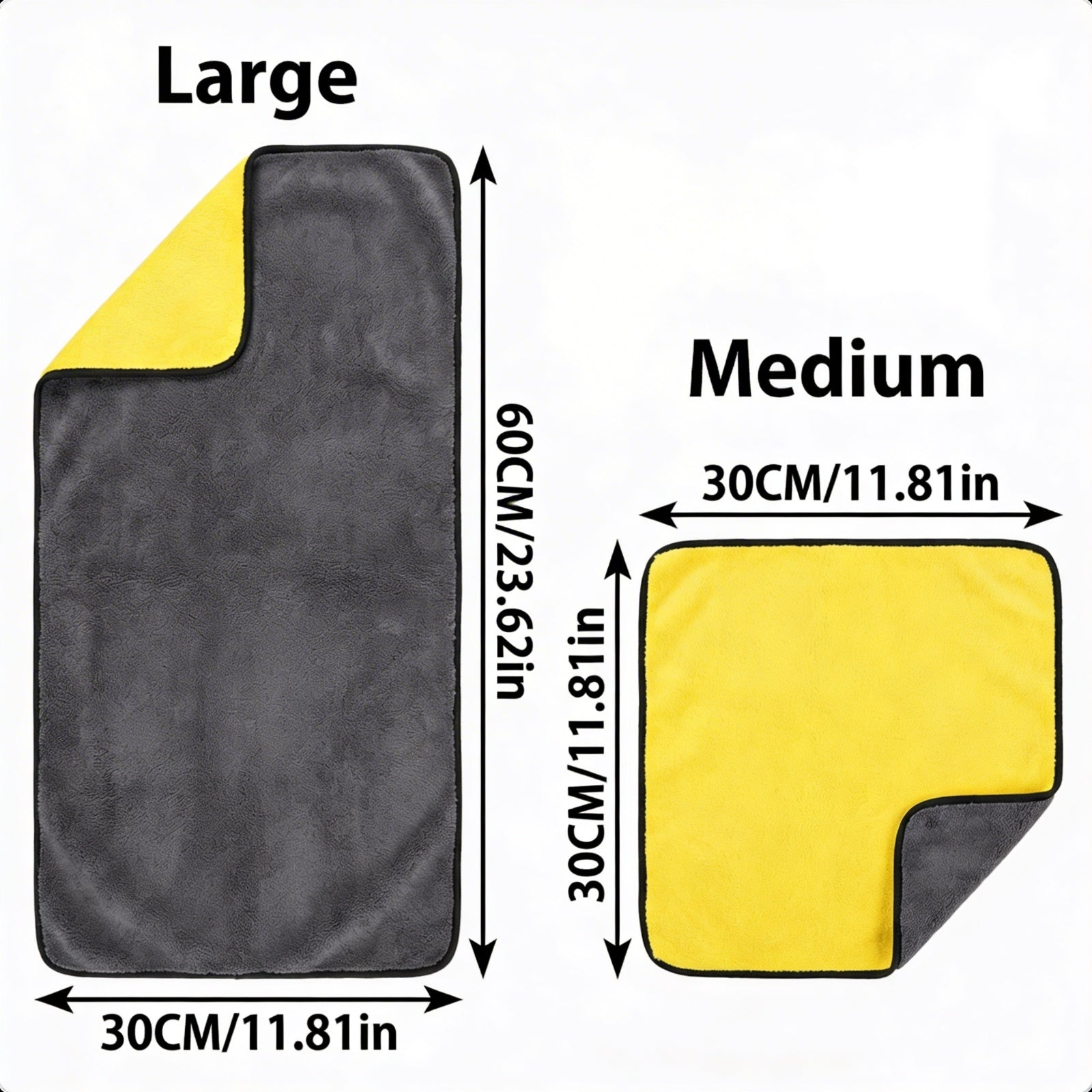 Set of 6 Microfiber Towels for Car Drying (4 Medium 16X16\