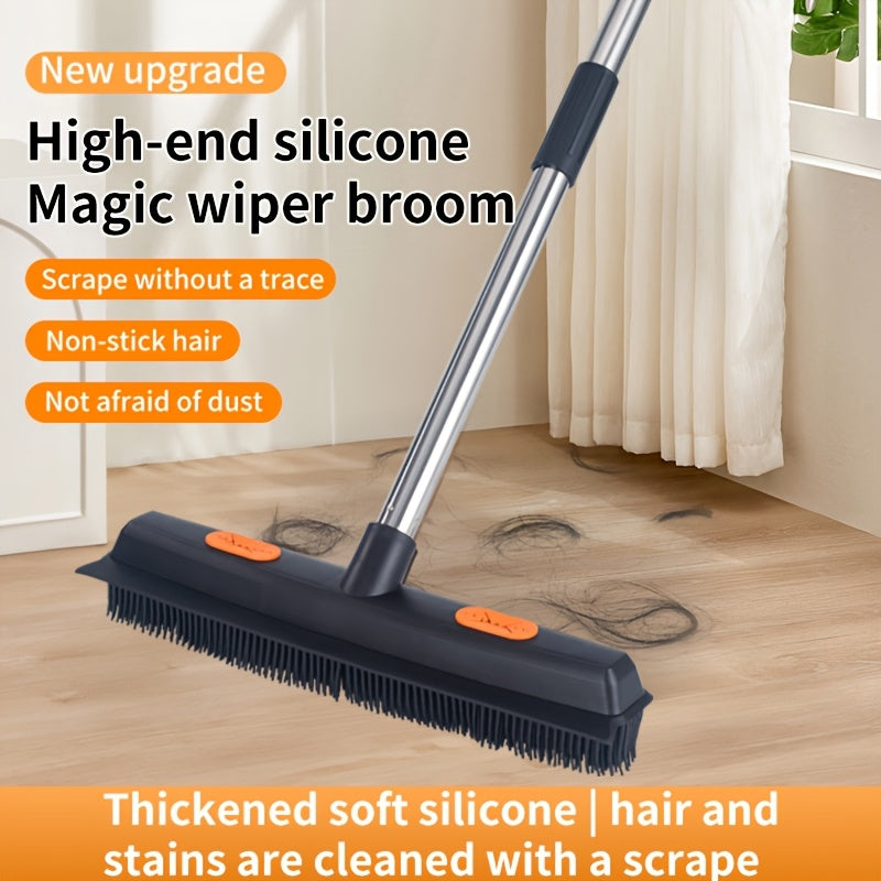 Rubber Broom Carpet Rake Pet Hair Remover Portable Detail Hair Removal Brush Pet Hair Removal Tool Suitable for Hair Carpet Hardwood Floor Tile Window