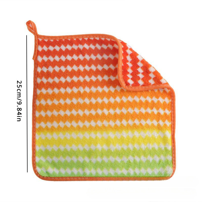 Soft Rainbow Cleaning Cloths, Absorbent Non-Greasy Kitchen Dishcloths, Lint Free, Suitable for Home Cleaning, Ideal for Kitchen, Bathroom, Car, Dish Towels, Kitchen Cleaning, Vibrant Colors, Car Towels, Durable Fabric, Multipurpose Towel