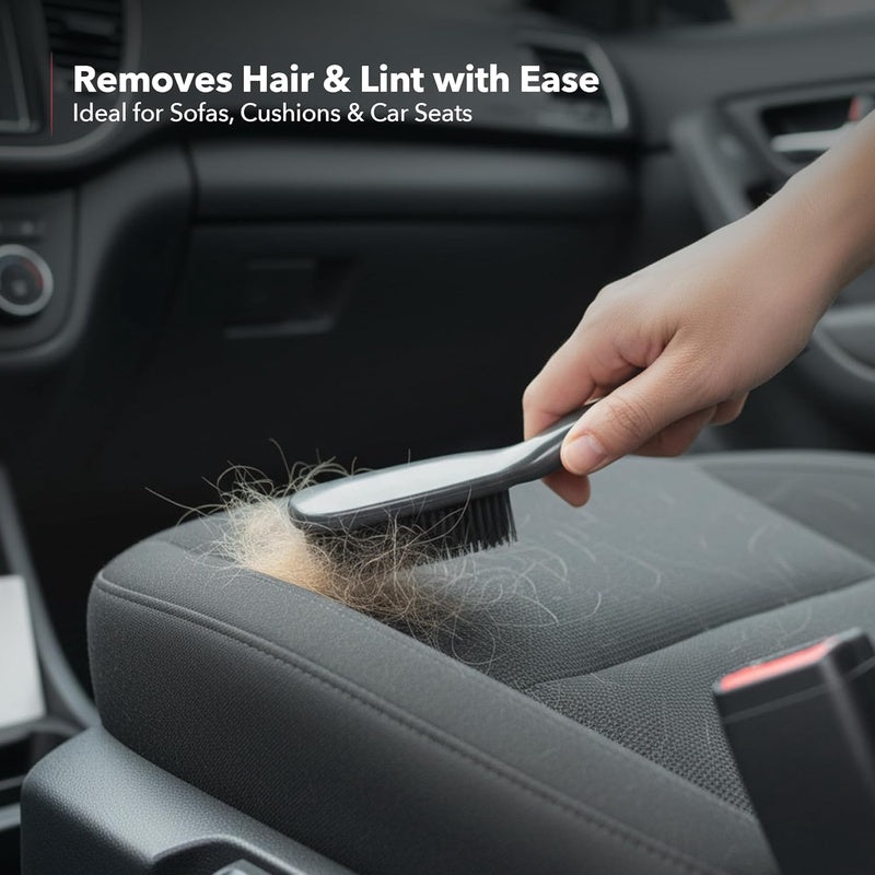 Carpet Rake Rubber Broom for Pet Hair Removal with Squeegee, Detailing Lint Fur Remover Brush, Dustpan and 50 Handle, Cleaning Tools Set for Rug, Hardwood Floor, Tile and Window, Grey CT2504GY