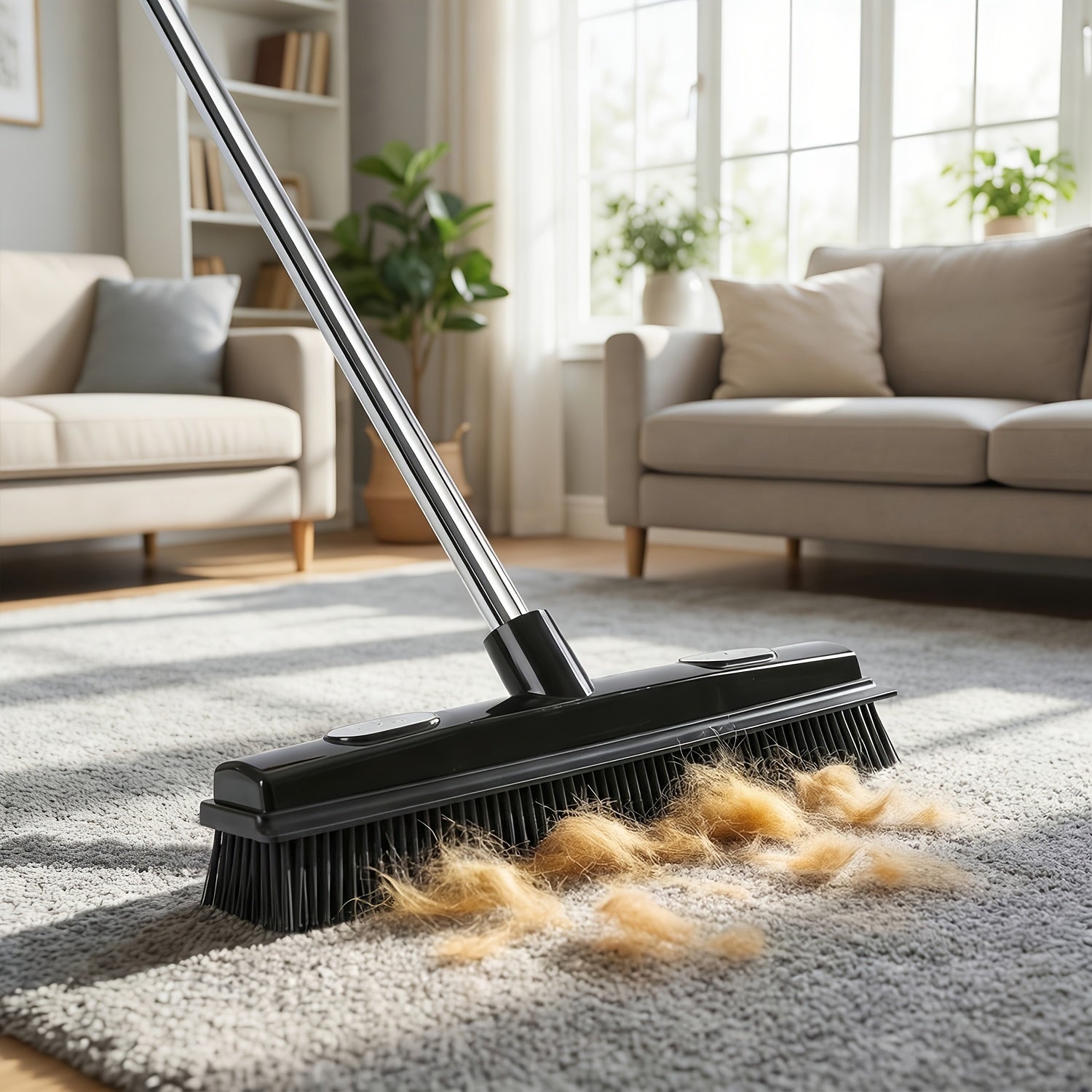 Carpet Pet Hair Broom Adjustable Black Broom | Pet Hair, Carpet Rake & Scraper, Floor Brush