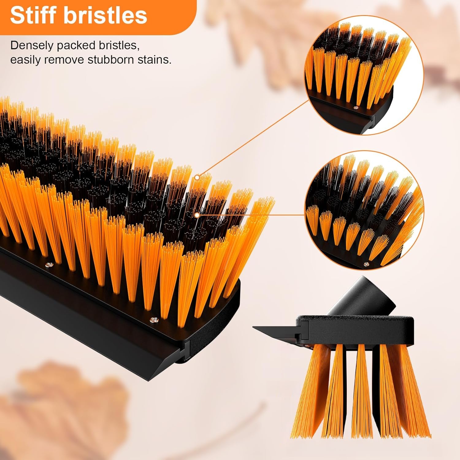 Outdoor Garden Broom with Rubber Lip - Robust Yard Broom for Sweeping Patios, Driveways, Paths and Gardens (10.24inch)