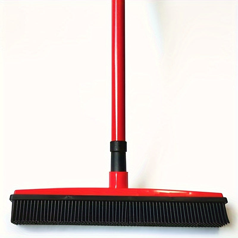 1pc, Multifunctional Pet Hair Removal Broom With Squeegee, Retractable Dust Removal Rubber Floor Brush, Non Scratch Carpet Sweeper Brush For Cat\u002FDog Hair Hardwood Tile Windows Bathroom, Cleaning Supplies, Cleaning Tool