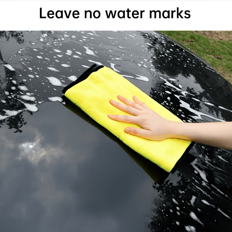 Set of 9 Thick Microfiber Towels for Car Cleaning - Extremely Absorbent, Sturdy Polyester, Yellow And Black Color Scheme for Interior, Exterior, And Glass Maintenance. Ideal for Car Lovers!