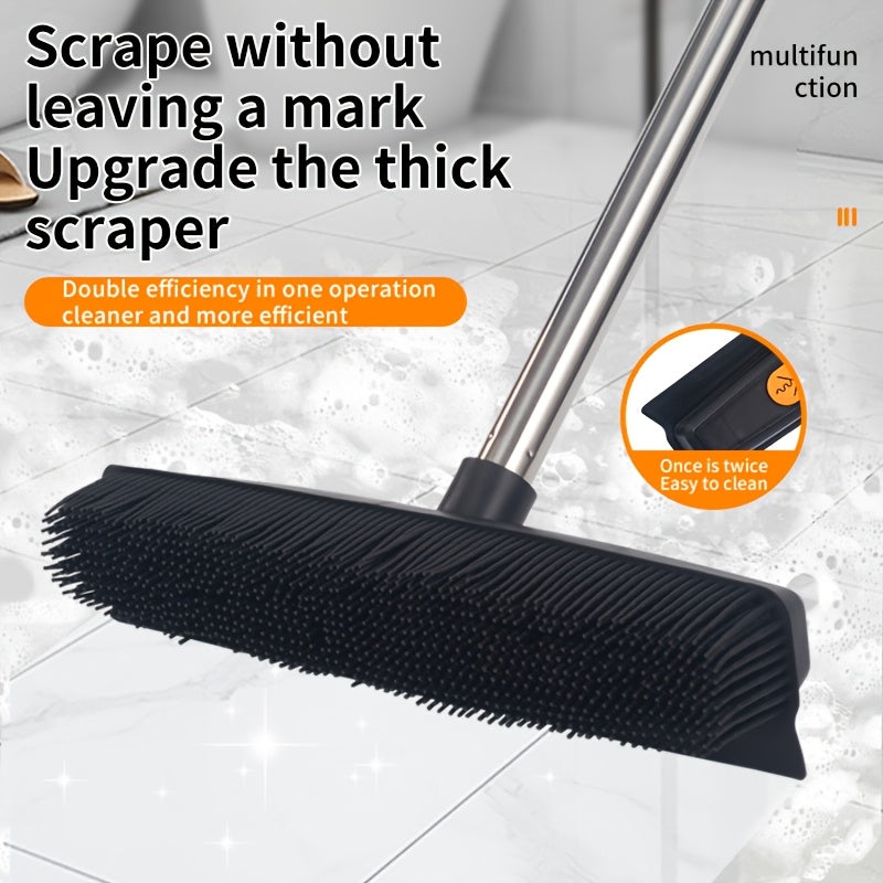 Rubber Broom Carpet Rake Pet Hair Remover Portable Detail Hair Removal Brush Pet Hair Removal Tool Suitable for Hair Carpet Hardwood Floor Tile Window