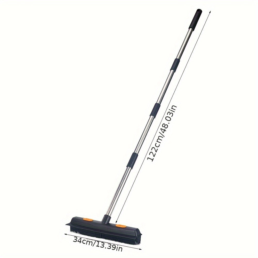 Rubber Broom Carpet Rake Pet Hair Remover Portable Detail Hair Removal Brush Pet Hair Removal Tool Suitable for Hair Carpet Hardwood Floor Tile Window