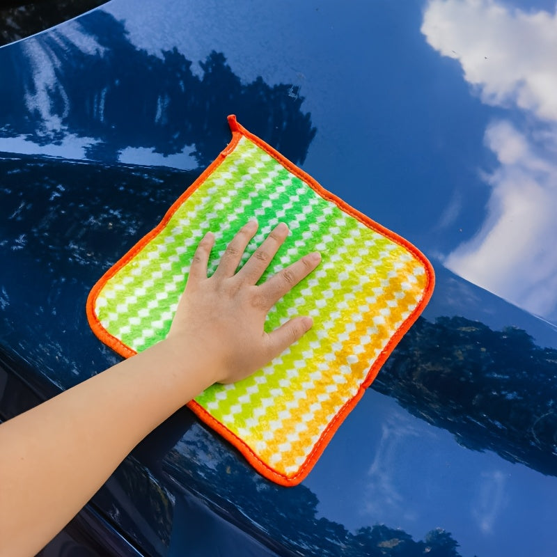 Soft Rainbow Cleaning Cloths, Absorbent Non-Greasy Kitchen Dishcloths, Lint Free, Suitable for Home Cleaning, Ideal for Kitchen, Bathroom, Car, Dish Towels, Kitchen Cleaning, Vibrant Colors, Car Towels, Durable Fabric, Multipurpose Towel