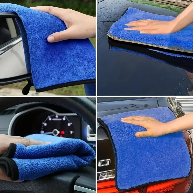 Set of 8 Ultra-Fine Microfiber Car Wash Towels, Soft And Quick-Drying, for Cleaning Windows And Mirrors, Double-Layer Household Cleaning Cloths