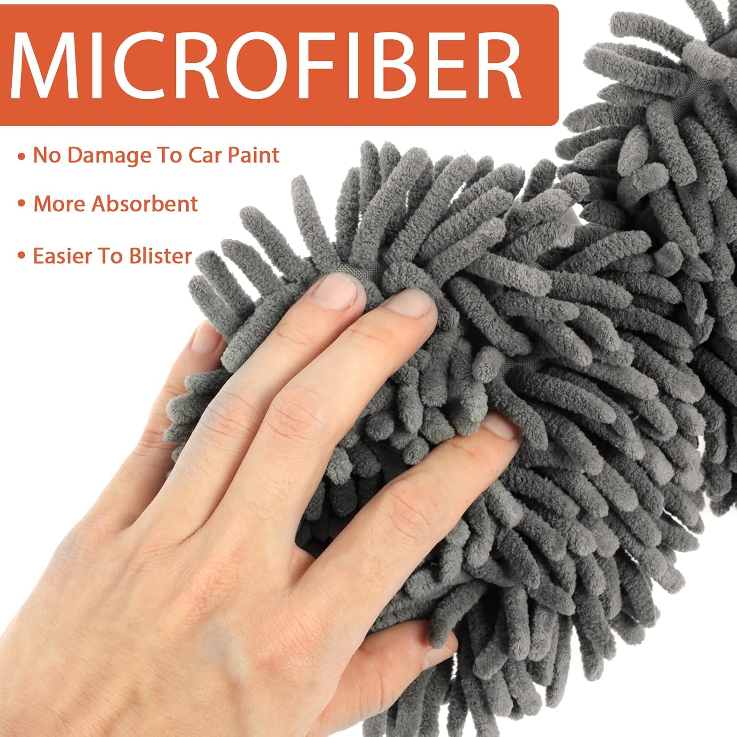 Car Cleaning Mop Featuring a 135Cm Extendable Handle, a 360° Rotating Brush Made of Absorbent Chenille Microfiber, Designed for Scratch-Free Dusting of Car Windows