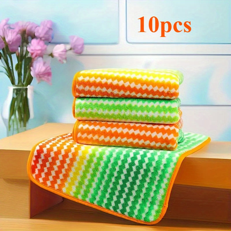 Soft Rainbow Cleaning Cloths, Absorbent Non-Greasy Kitchen Dishcloths, Lint Free, Suitable for Home Cleaning, Ideal for Kitchen, Bathroom, Car, Dish Towels, Kitchen Cleaning, Vibrant Colors, Car Towels, Durable Fabric, Multipurpose Towel